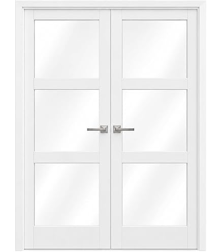 SARTODOORS Interior French Doors 48 x 84 inches | Lucia 8831 White